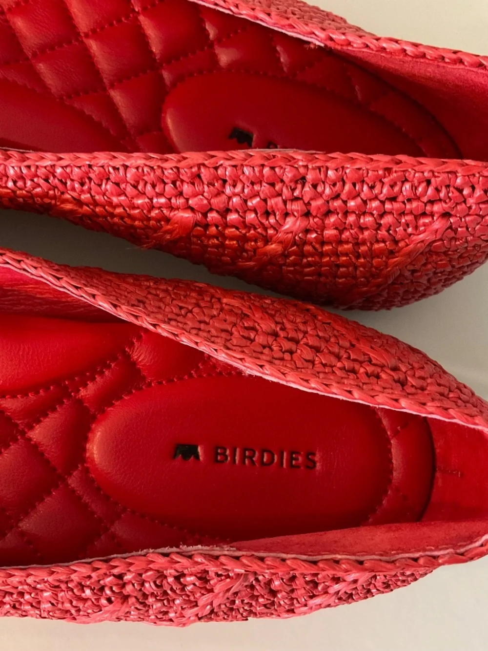 BIRDIES Raffia Ballet Bow Flats in Red Size 10 LIKE NEW